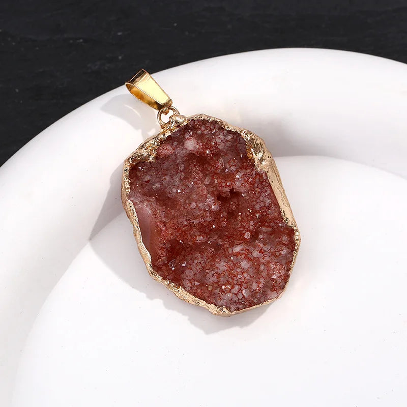 Agate Geode Pendant Protection Healing Handmade Unisex