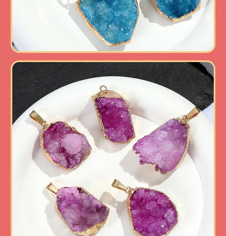 Agate Geode Pendant Protection Healing Handmade Unisex