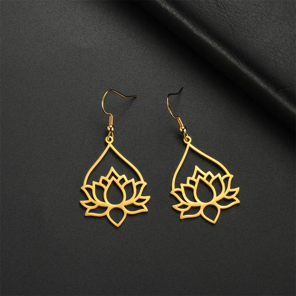 Lotus Drop Earrings By Tinkers - Spiritual Balance Energy