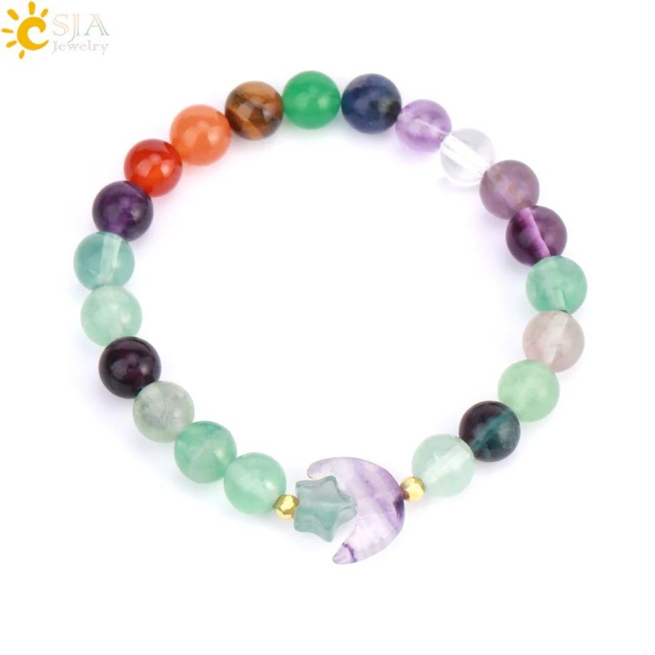 Handcrafted Natural Tiger Eye 7 Chakra Bracelet for Women by Tinkers - Healing Energy and Balance