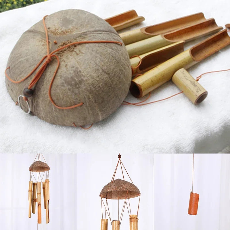 Handcrafted Bamboo Wind Chimes — Outdoor Garden & Meditation Decor