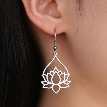 Lotus Drop Earrings By Tinkers - Spiritual Balance Energy