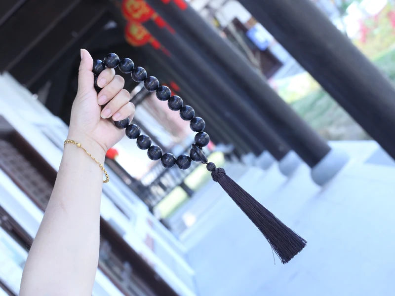 Tinkers Genuine Black Wood Tibetan Prayer Bracelet 12 Beads -