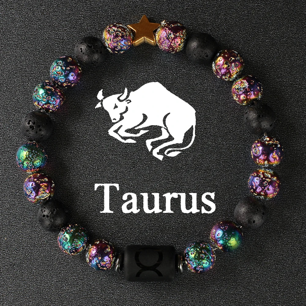 Natural Stone Zodiac Protection Bracelet For Men and Women