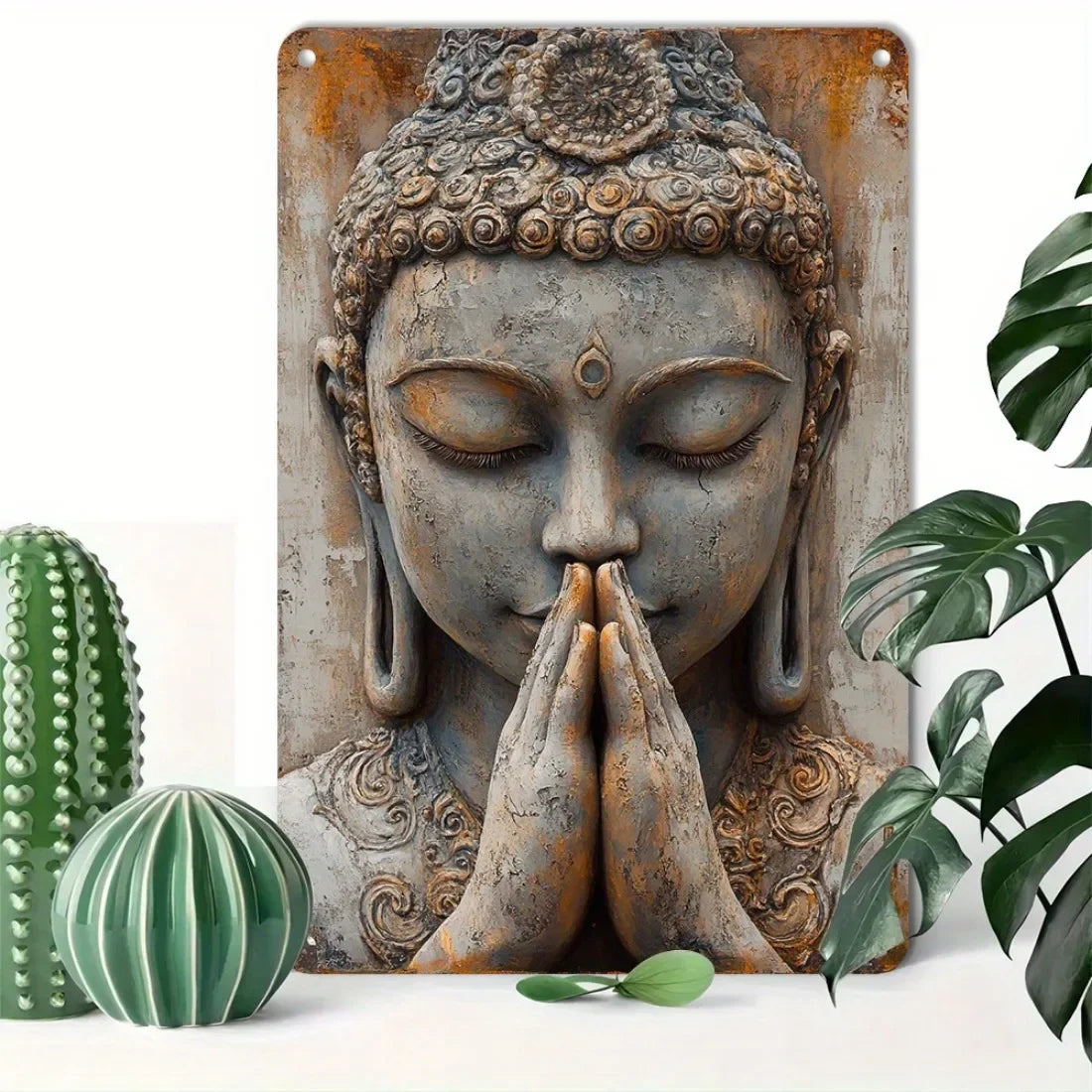 Tinkers Vintage Buddha Tin Sign Aluminum Wall Decor 8x12 Inch - Home & Garden > Decor > Novelty Signs