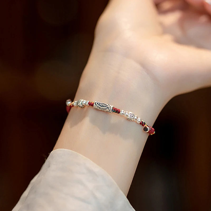 Tinkers Chinese Style Lucky Koi Fish Adjustable Braided Bracelet - Uncategorized