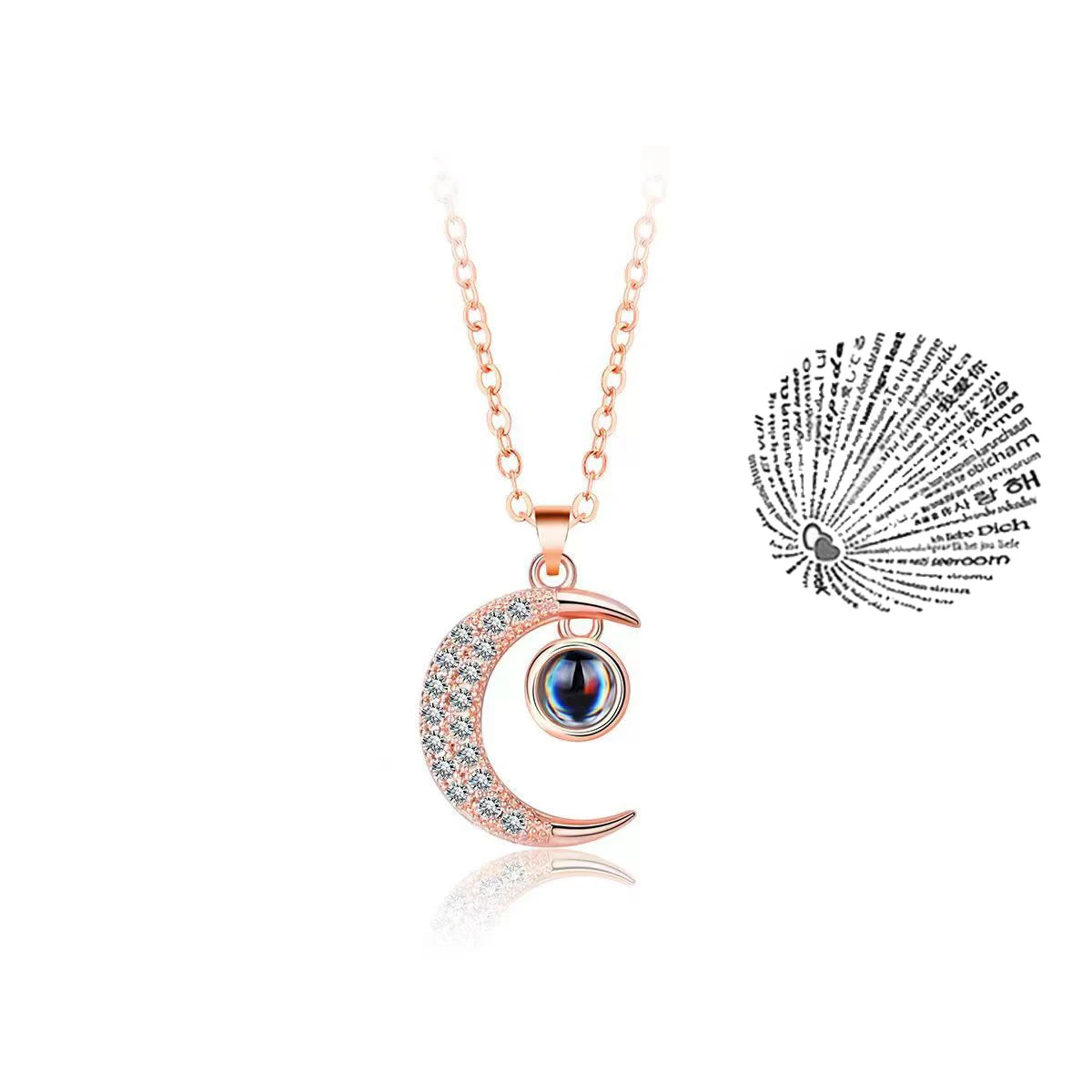 Tinkers Projection Necklace 100 Languages I Love You Pendant -