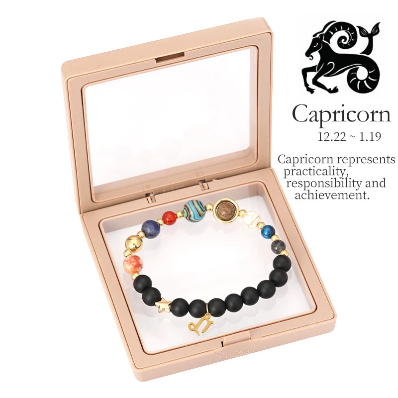 Tinkers Planet Bracelet Eight Planets Stones Zodiac Signs Gift -