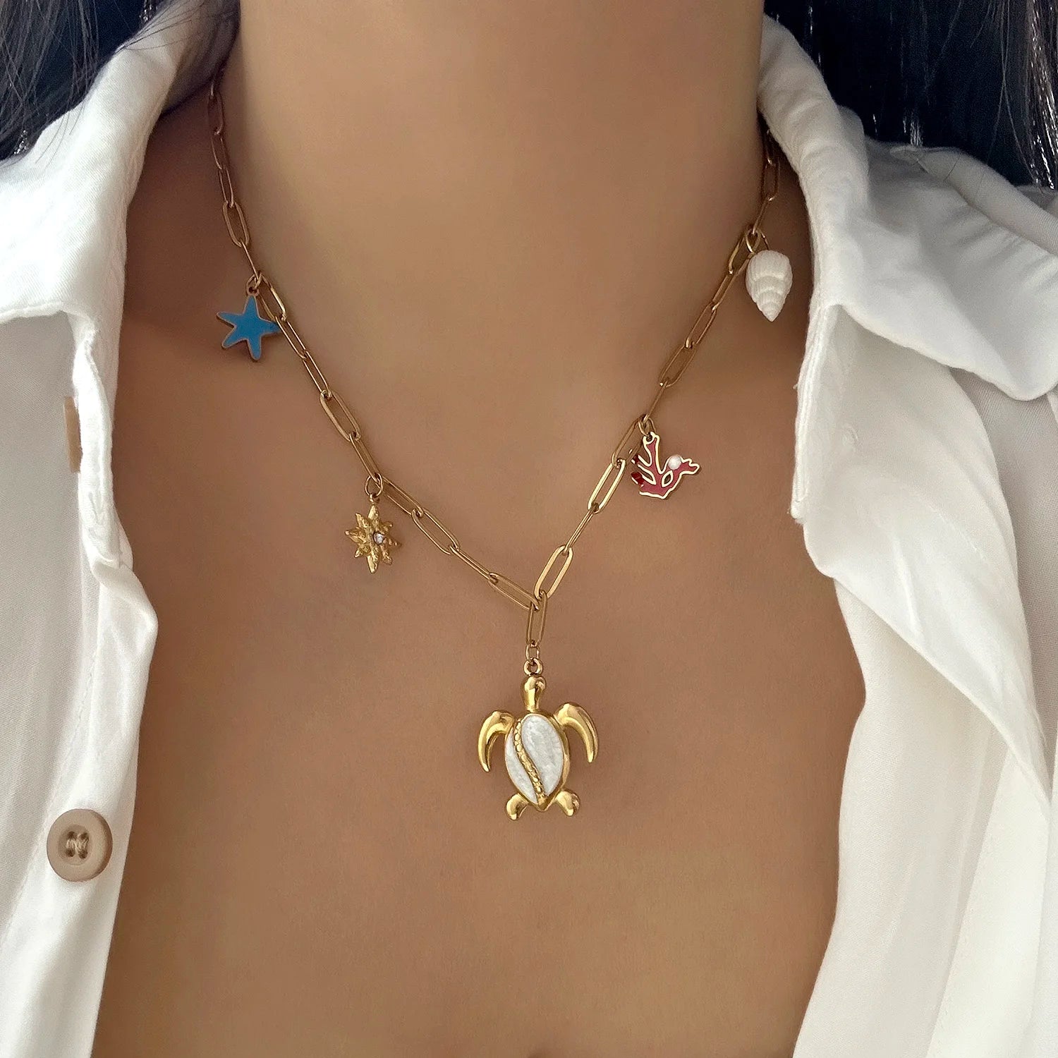 Serene Handcrafted Starfish Pendant Necklace by Tinkers for Women