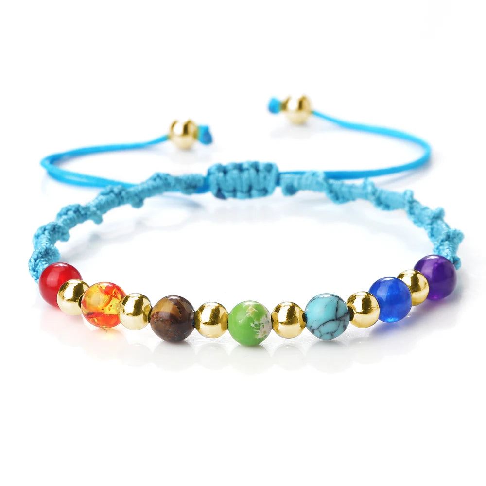 7 Chakra Gemstone Bracelet For Balance Unisex By Tinkers