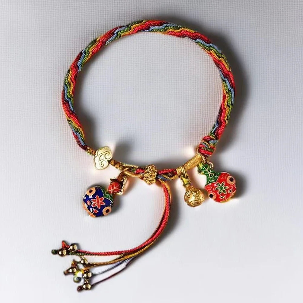 Colorful Knitting Bracelet Pendant Wristlace Gift Birthday