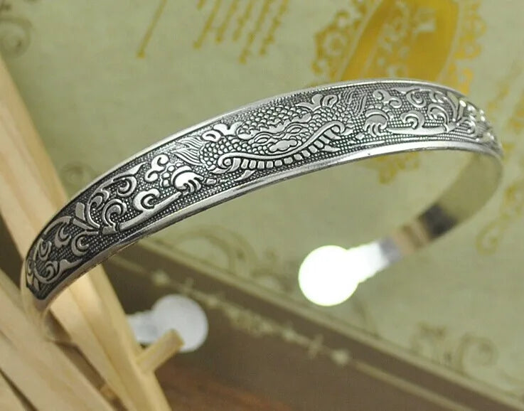 Türkises Schutzarmband Handarbeit Tibetsilber