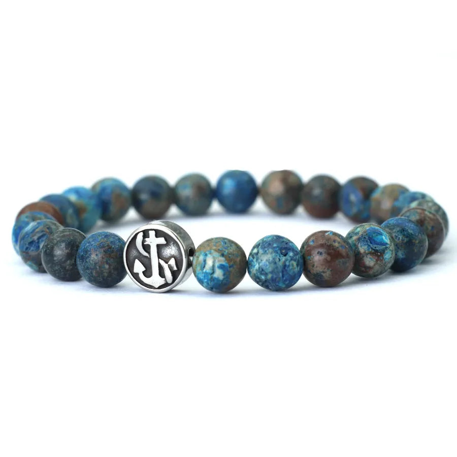 Tinkers Genuine Tiger Eye Beaded Bracelet for Men Viking Compass - Apparel & Accessories > Jewelry > Bracelets