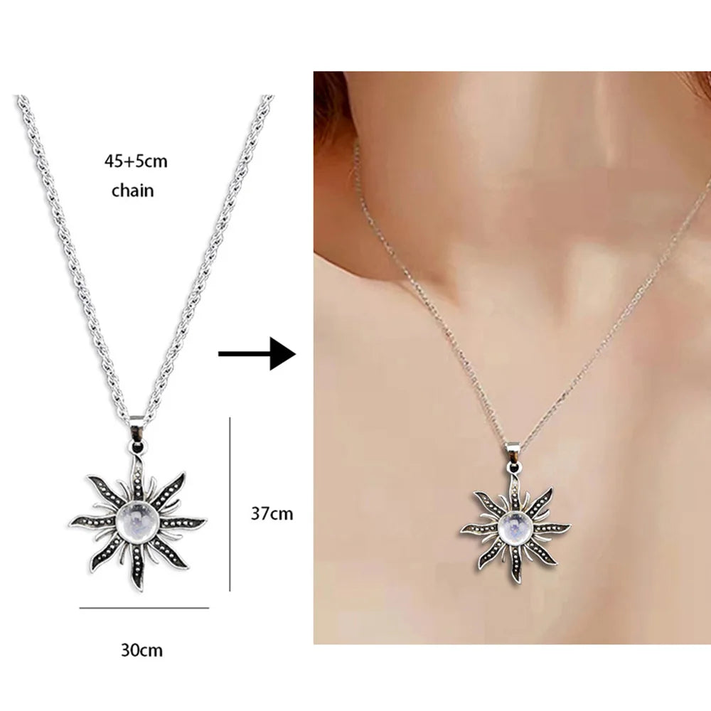 Moonstone Antique Pendant Necklace Cabochon Vintage Boho