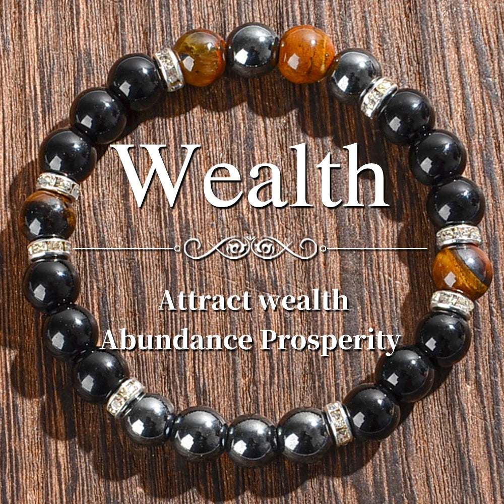 Natural Tiger Eye Amethyst Bracelet Protection For Women