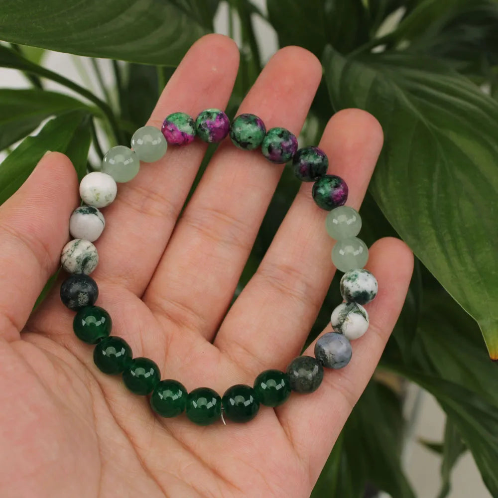 Handcrafted Green Agate Bracelet For Men And Women By Tinkers For Balance Protection And Christmas Gift
