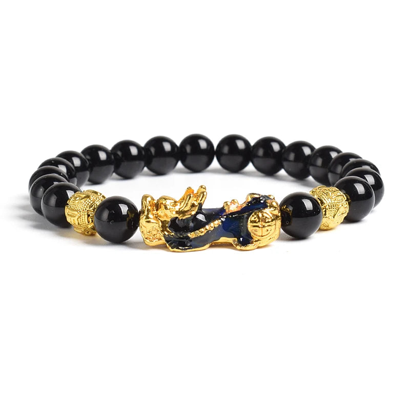 Tinkers Pi Xiu Tiger Eye Beads Bracelet Feng Shui Pixiu Good Luck -