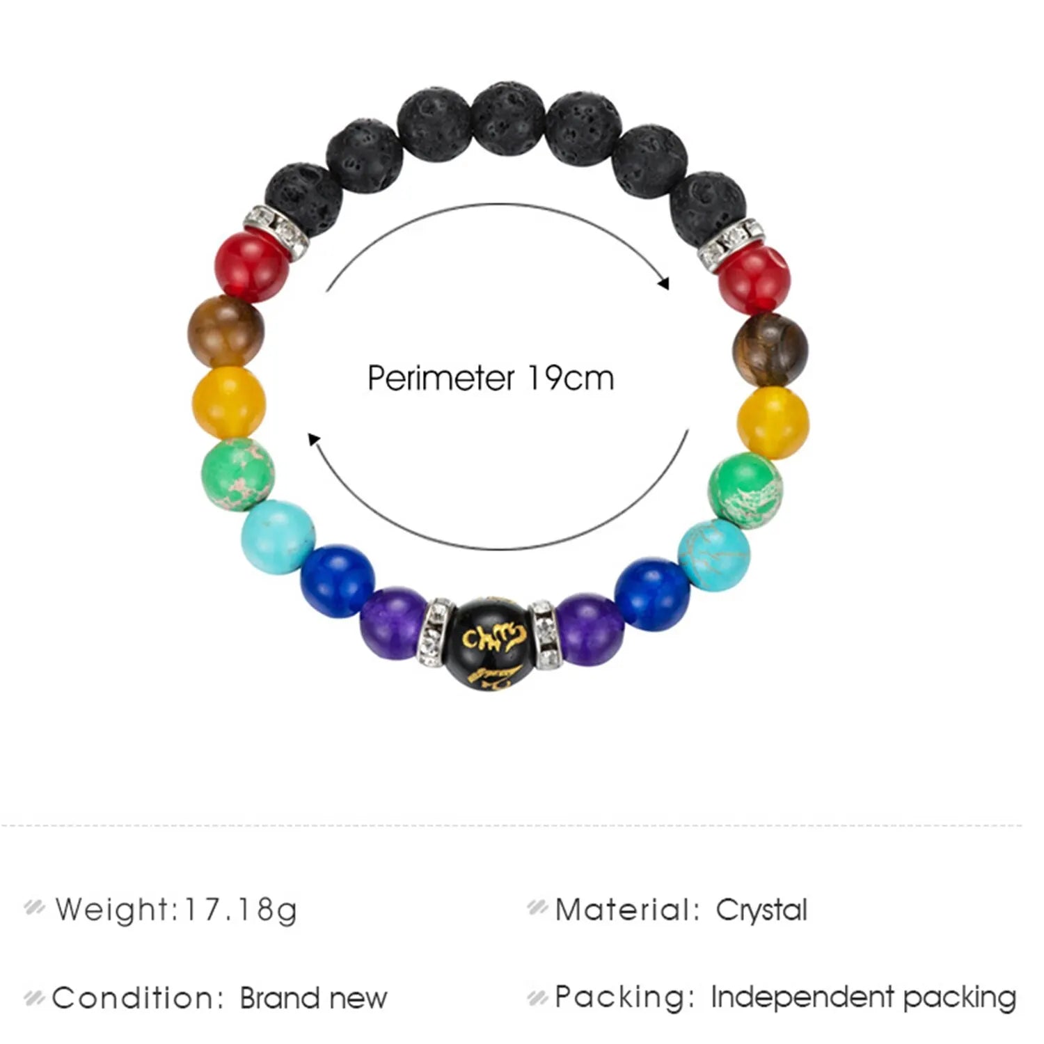 Tinkers 2 Pack 7 Chakra Bracelet Meaning Card Unisex Crystal -