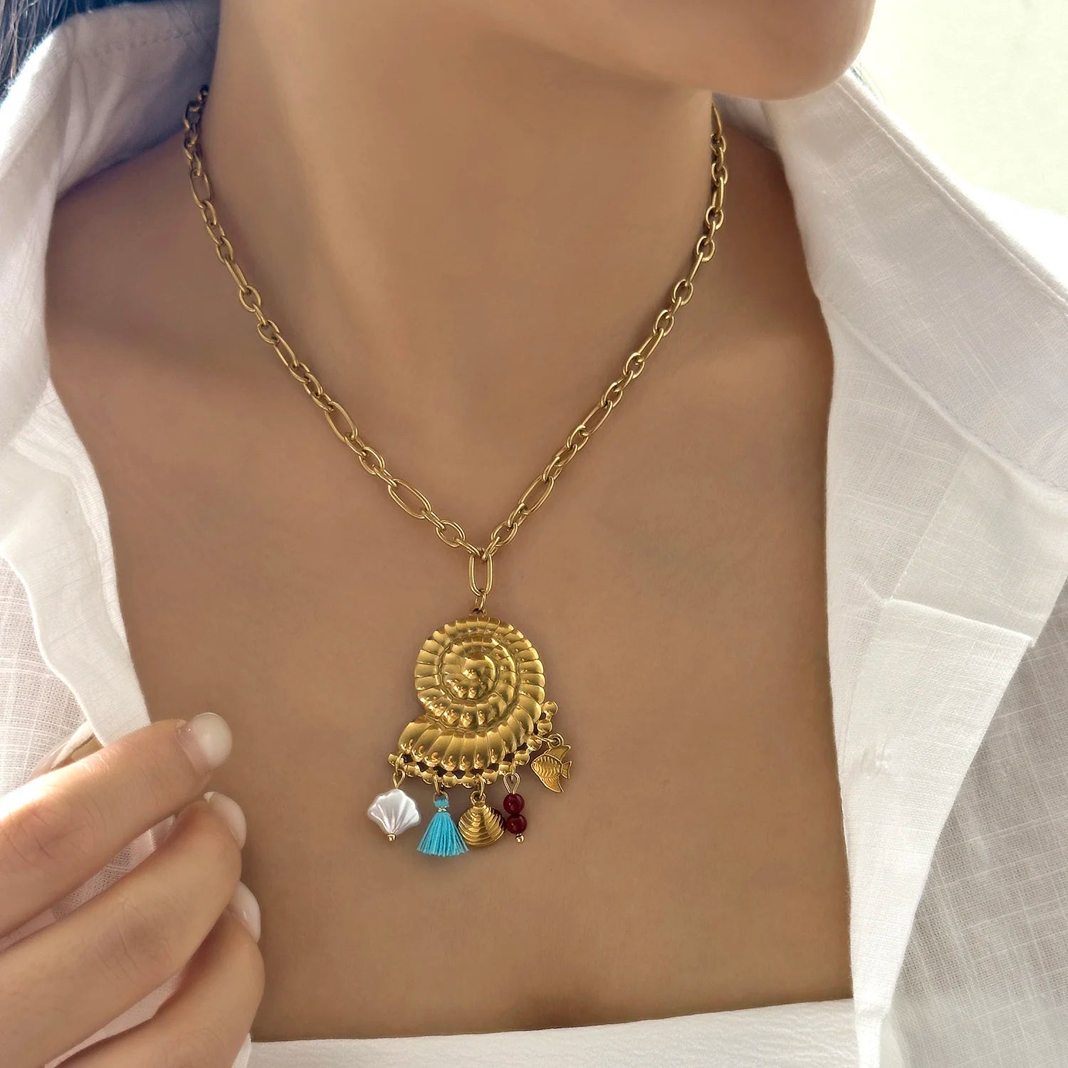 Serene Handcrafted Starfish Pendant Necklace by Tinkers for Women