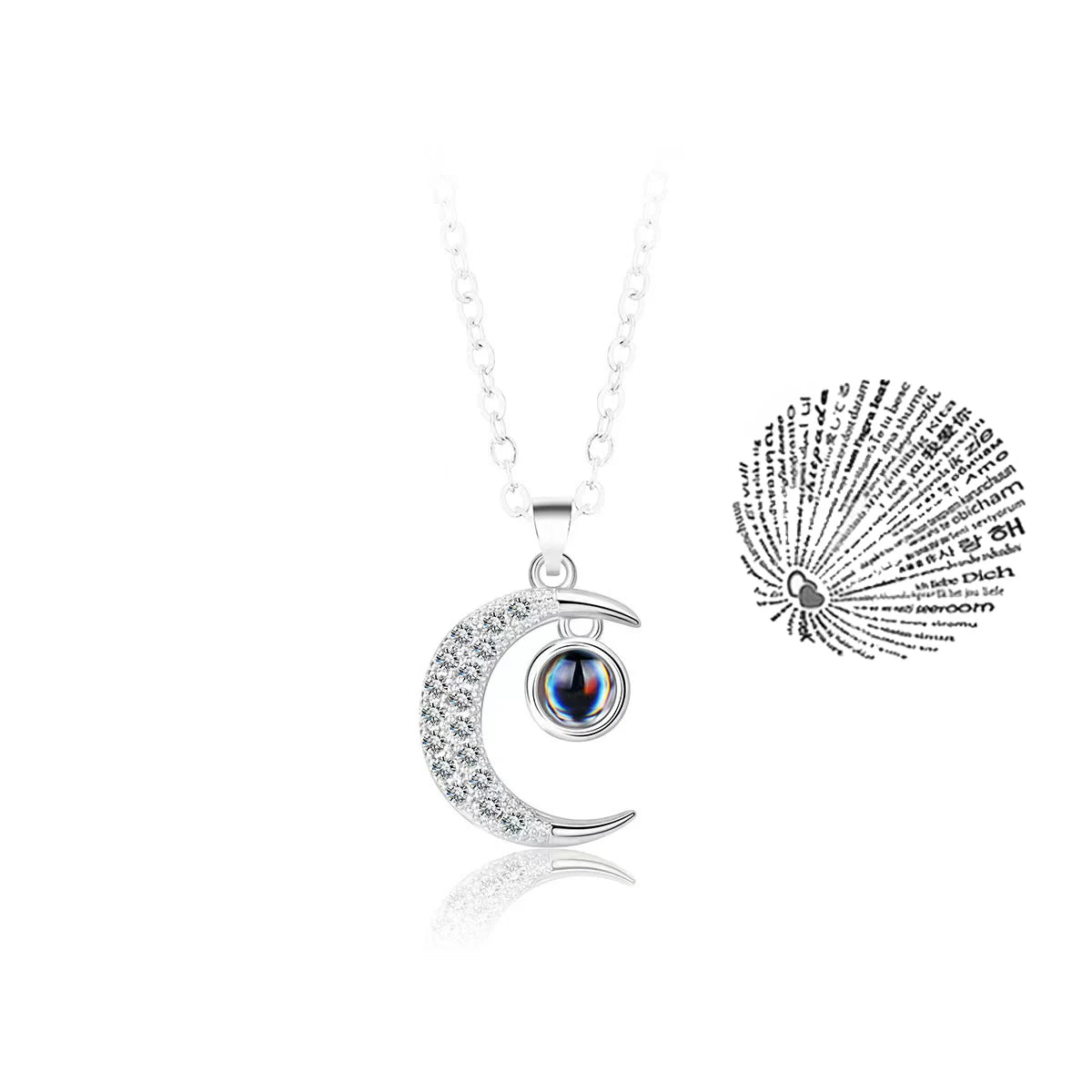 Tinkers Projection Necklace 100 Languages I Love You Pendant -