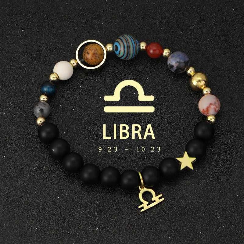 Tinkers Planet Bracelet Eight Planets Stones Zodiac Signs Gift -