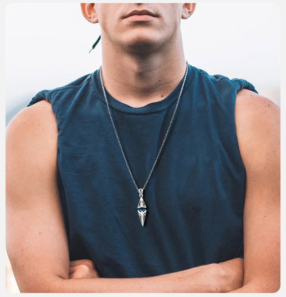 Blue Stone Cube Pendant by Tinkers - Energy and Balance