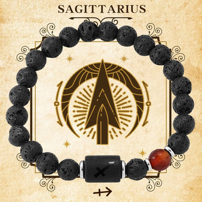 12 Zodiac Signs Natural Gemstone Bracelets For Friendship