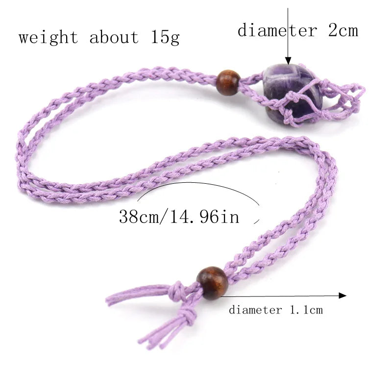 Obsidian Pendant Necklace Protection Grounding Boho Unisex