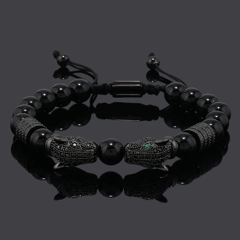 Natural Handcrafted Black Stone Bracelet for Protection by Tinkers