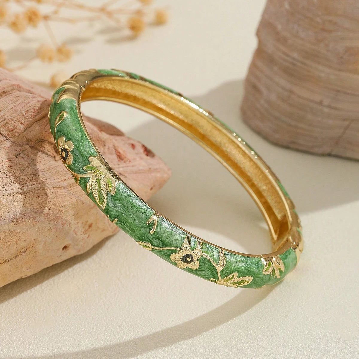 Vintage Cloisonne Flower Bangle for Women, Love by Tinkers