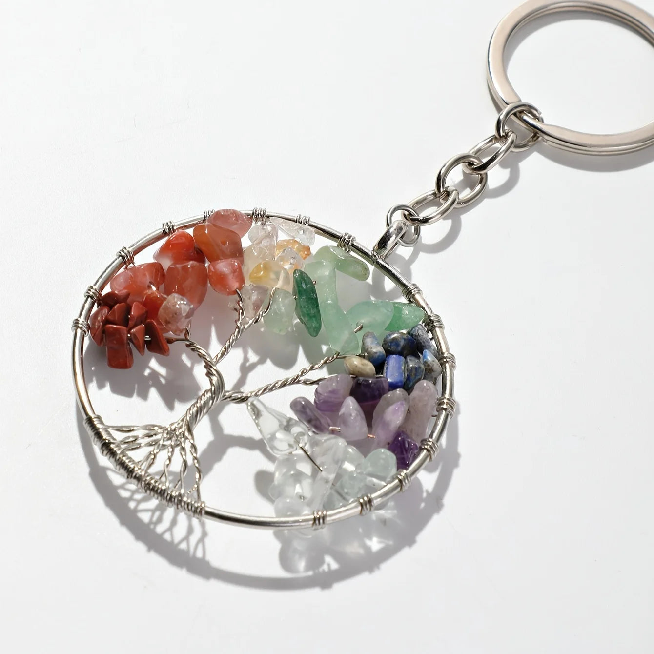 Tree Of Life Gemstone Keychain Protection For Her Tinkers