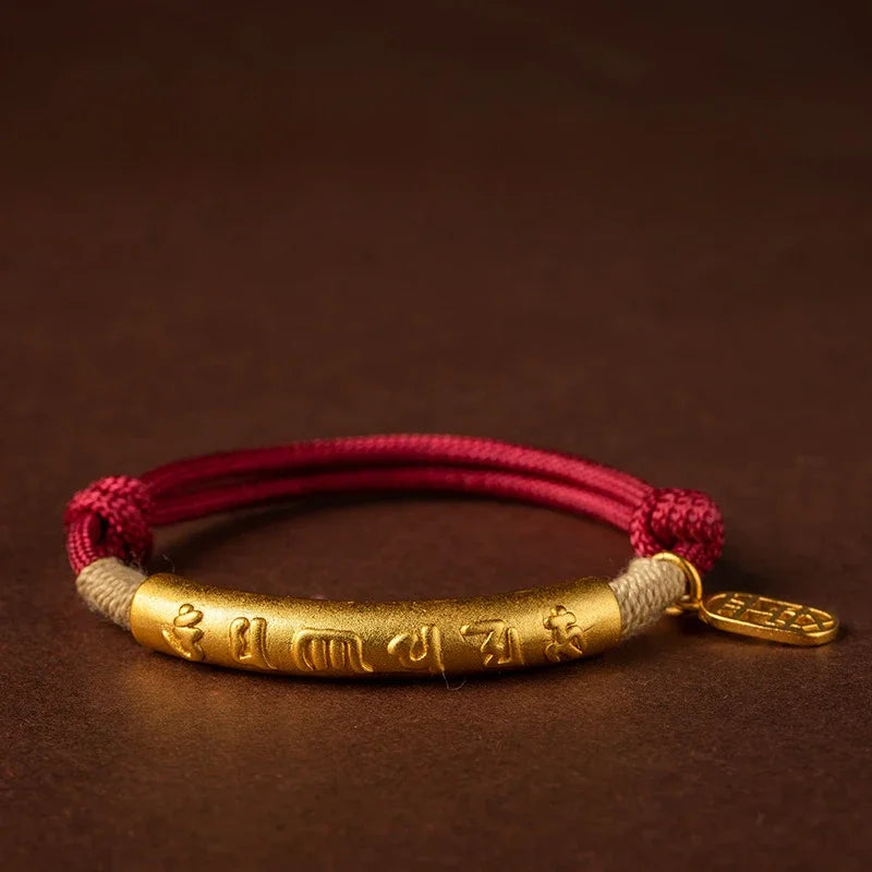 Hand Woven Adjustable Unisex Mantra Bracelet Tibetan Style
