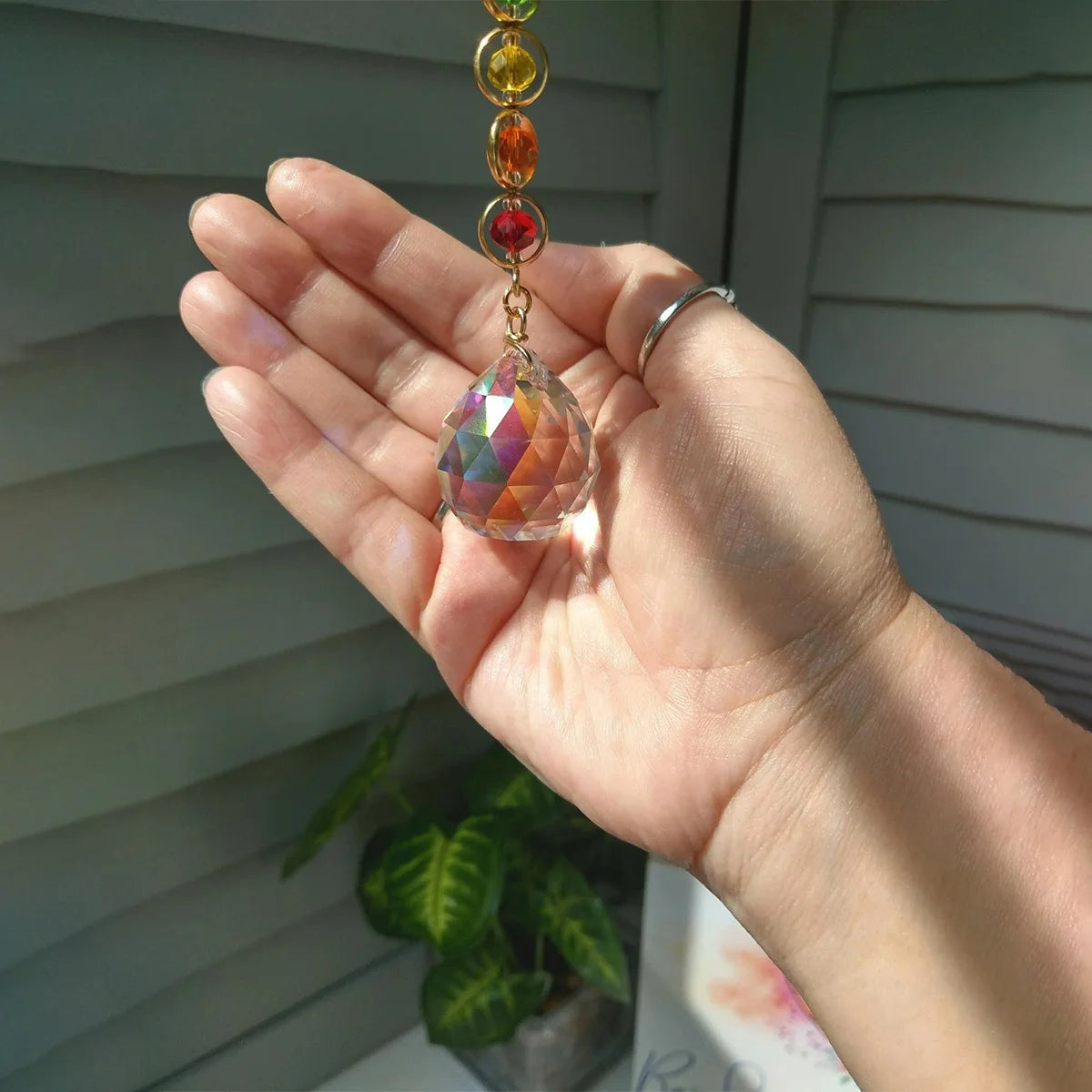 Crystal Suncatcher — Rainbow Maker & Meditation Home Decor