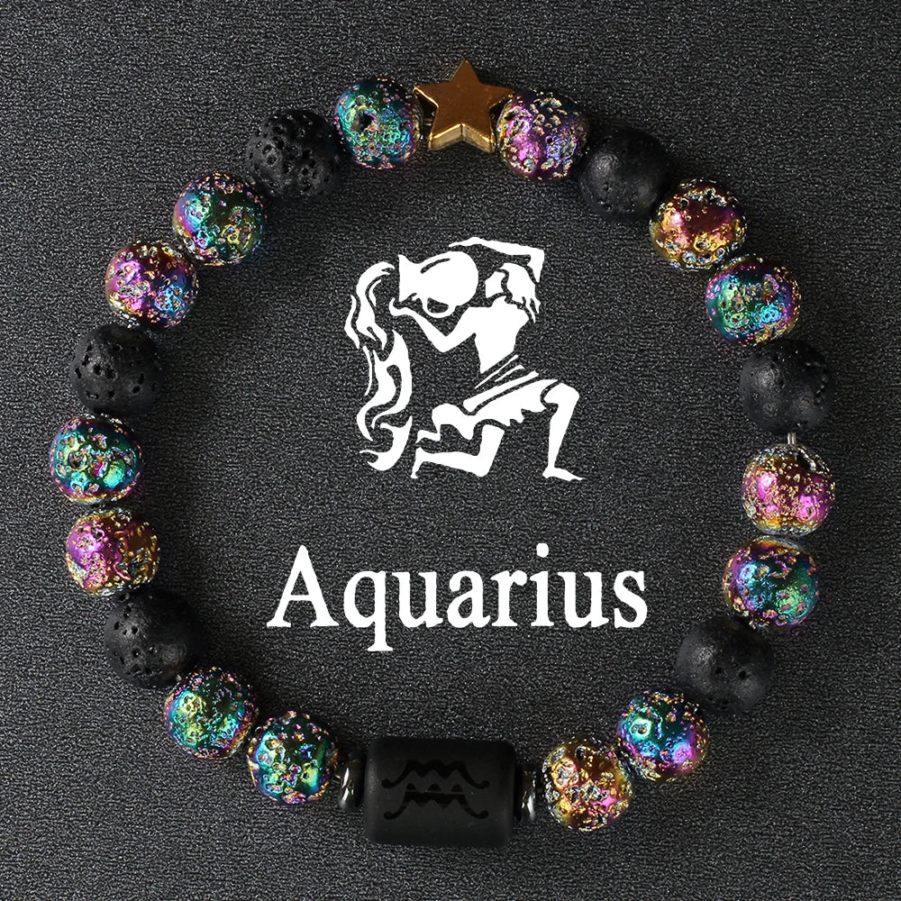 Natural Stone Zodiac Protection Bracelet For Men and Women