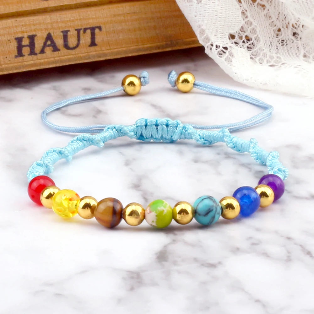 7 Chakra Gemstone Bracelet For Balance Unisex By Tinkers