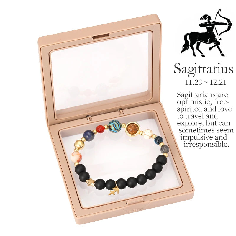 Tinkers Planet Bracelet Eight Planets Stones Zodiac Signs Gift -