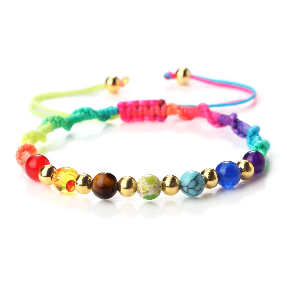 7 Chakra Gemstone Bracelet For Balance Unisex By Tinkers