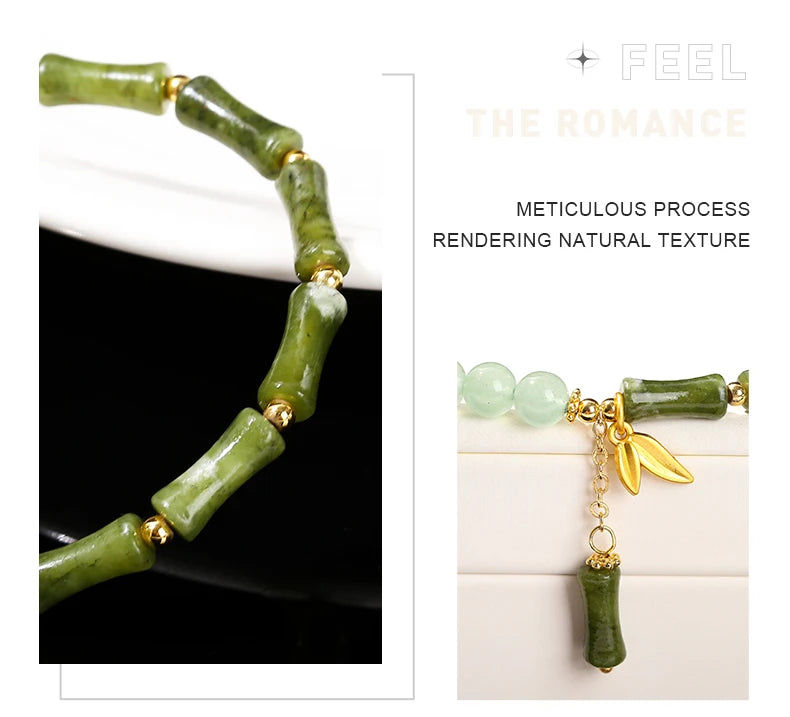 Tinkers JD Southern Jade Bamboo Leaf Pendant Bracelet Limited -