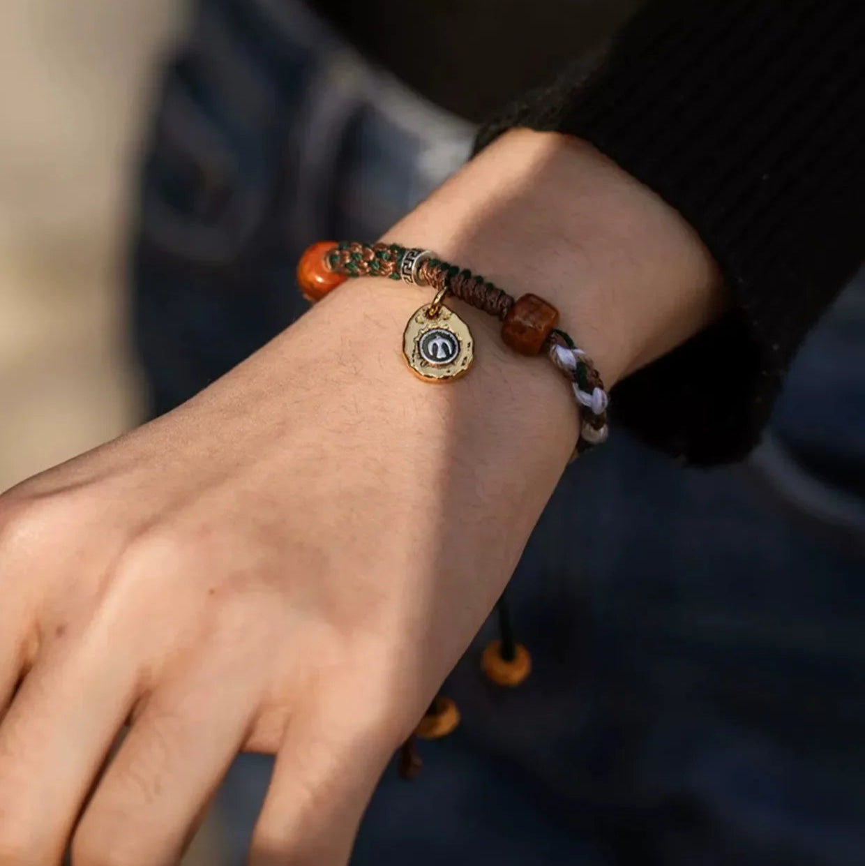 Tinkers Handmade Tibetan Bracelet With Silver Charm Rope Red Thread - Apparel & Accessories > Jewelry > Bracelets