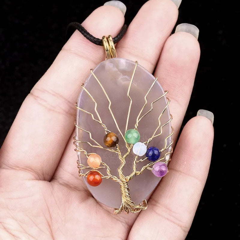 Agate Pendant Necklace By Tinkers Handcrafted Natural Stone Balance For Women