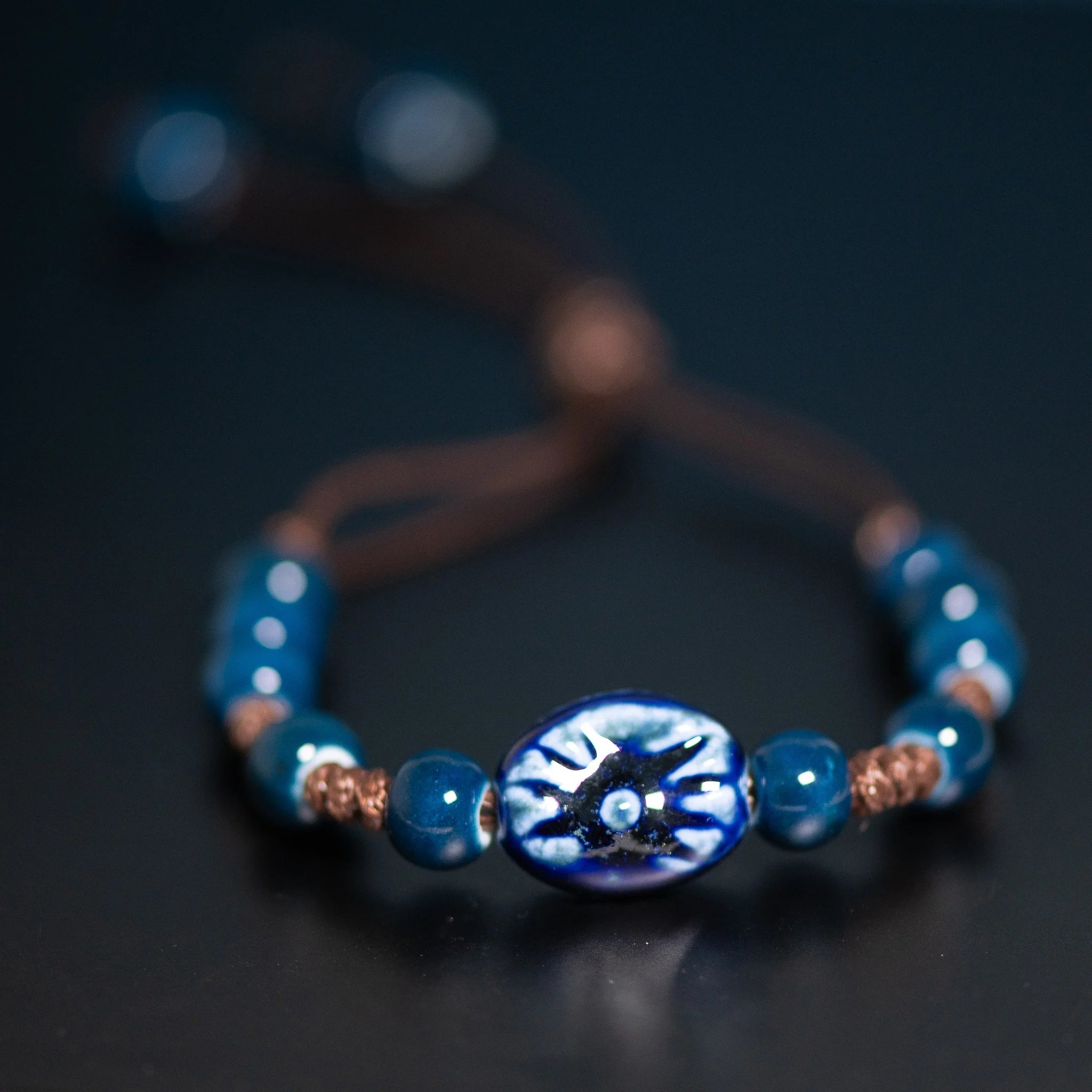 Tinkers Adjustable Vintage Style Ceramic Sun Charm Elite Bracelet -