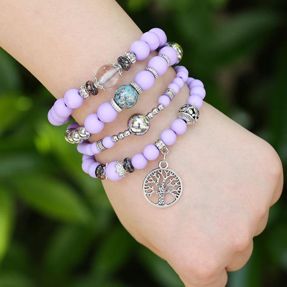 Handcrafted Natural Crystal and Wooden Bead Bracelet for Men and Women, Balance and Protection, Signature by Tinkers