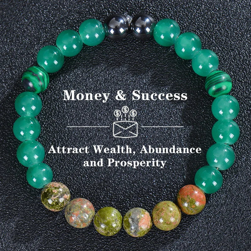 Natural Healing Crystal Bracelet Stone Beads Wealth Luck