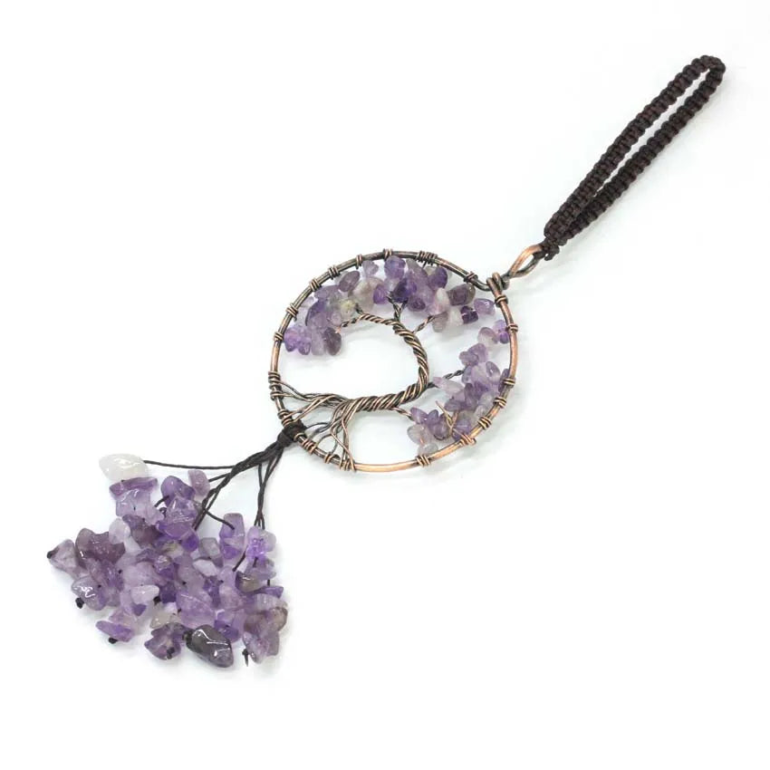 Natural Chakra Crystal Pendant – Tree of Life Gemstone Charm