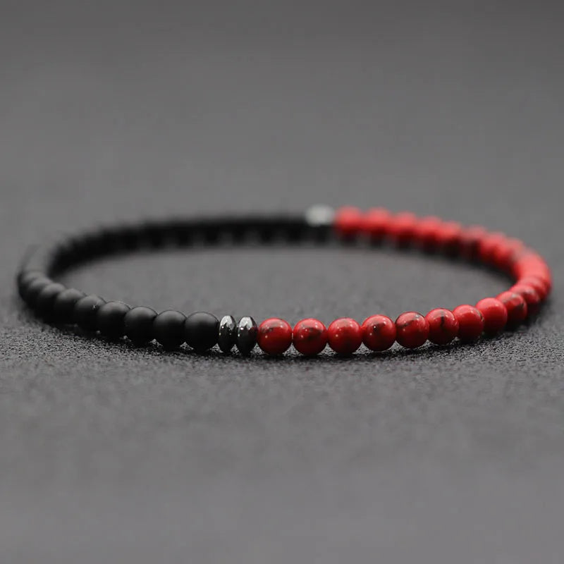 Tinkers Unisex 4mm Beads Bracelet Meditation Yoga Map Volcanic Stone - Apparel & Accessories > Jewelry > Bracelets