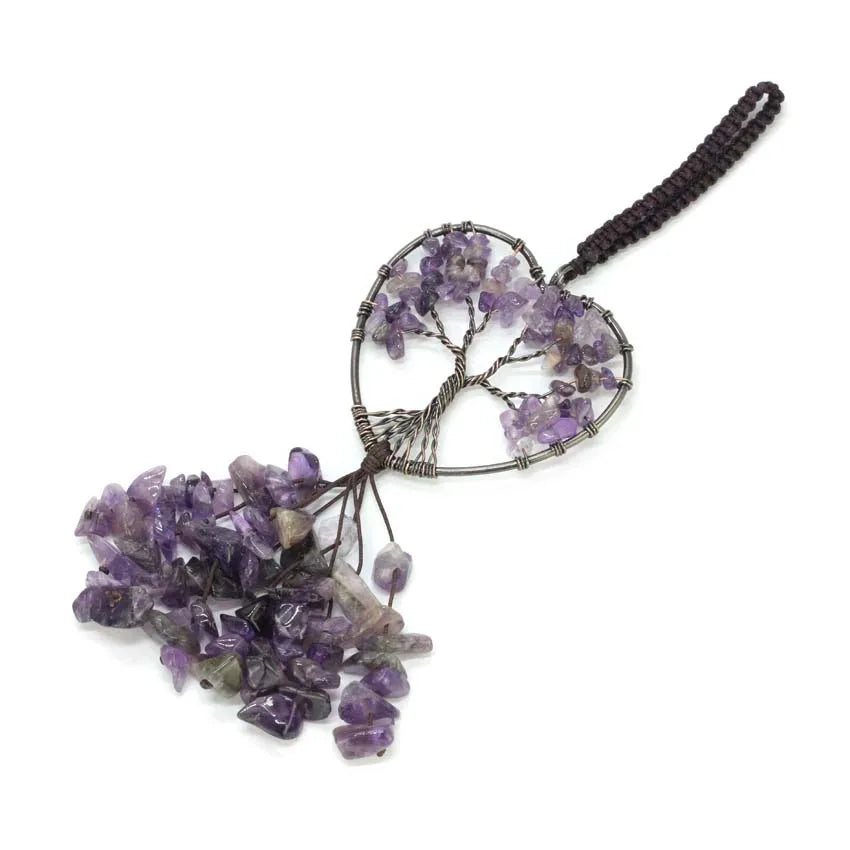 Natural Chakra Crystal Pendant – Tree of Life Gemstone Charm