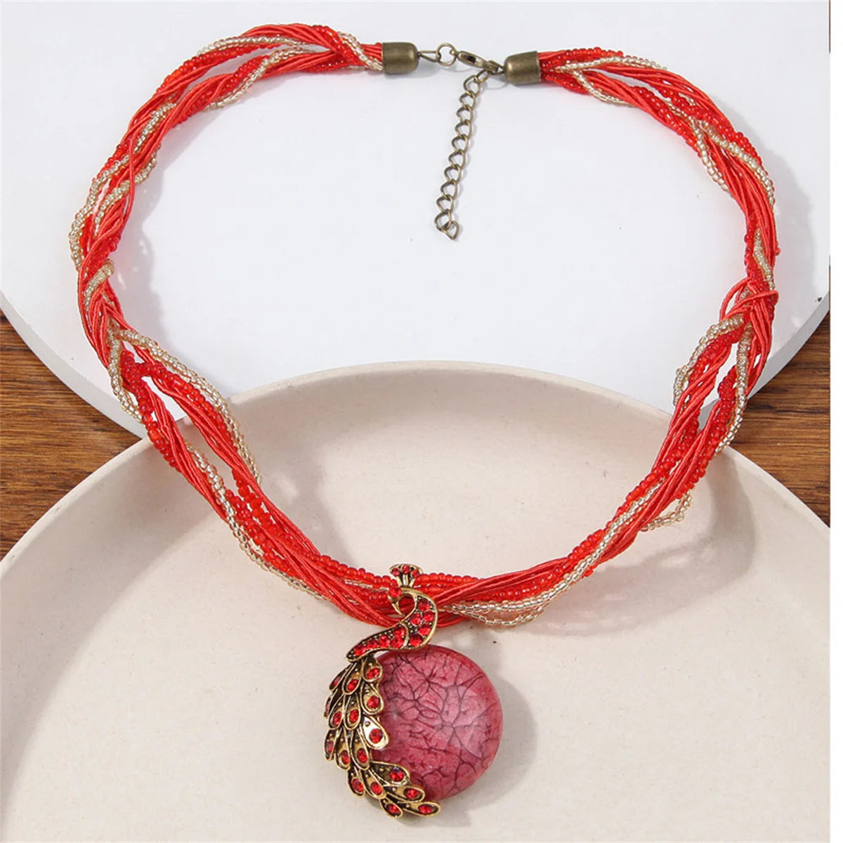 Peacock Tassel Necklace By Tinkers - Aura Balance