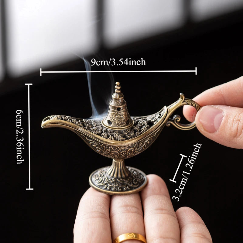 Tinkers Aladdin Genie Lamp Incense Burner Alloy Tea Ceremony Decor - Home & Garden > Decor > Home Fragrance Accessories > Incense Holders