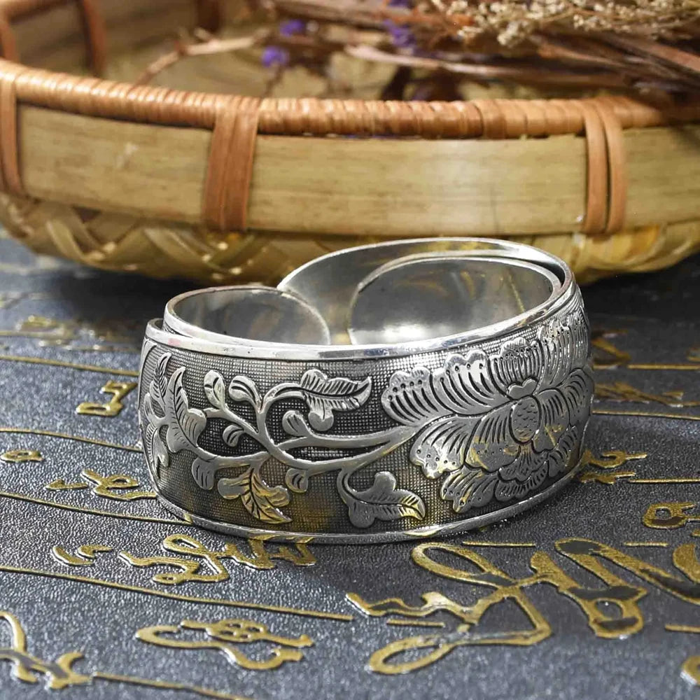 Türkis Schutz Ethno Boho Handarbeit Manschettenarmband