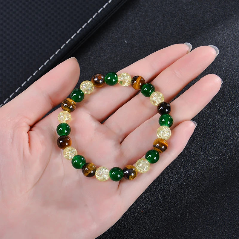 Natural Healing Crystal Bracelet Stone Beads Wealth Luck